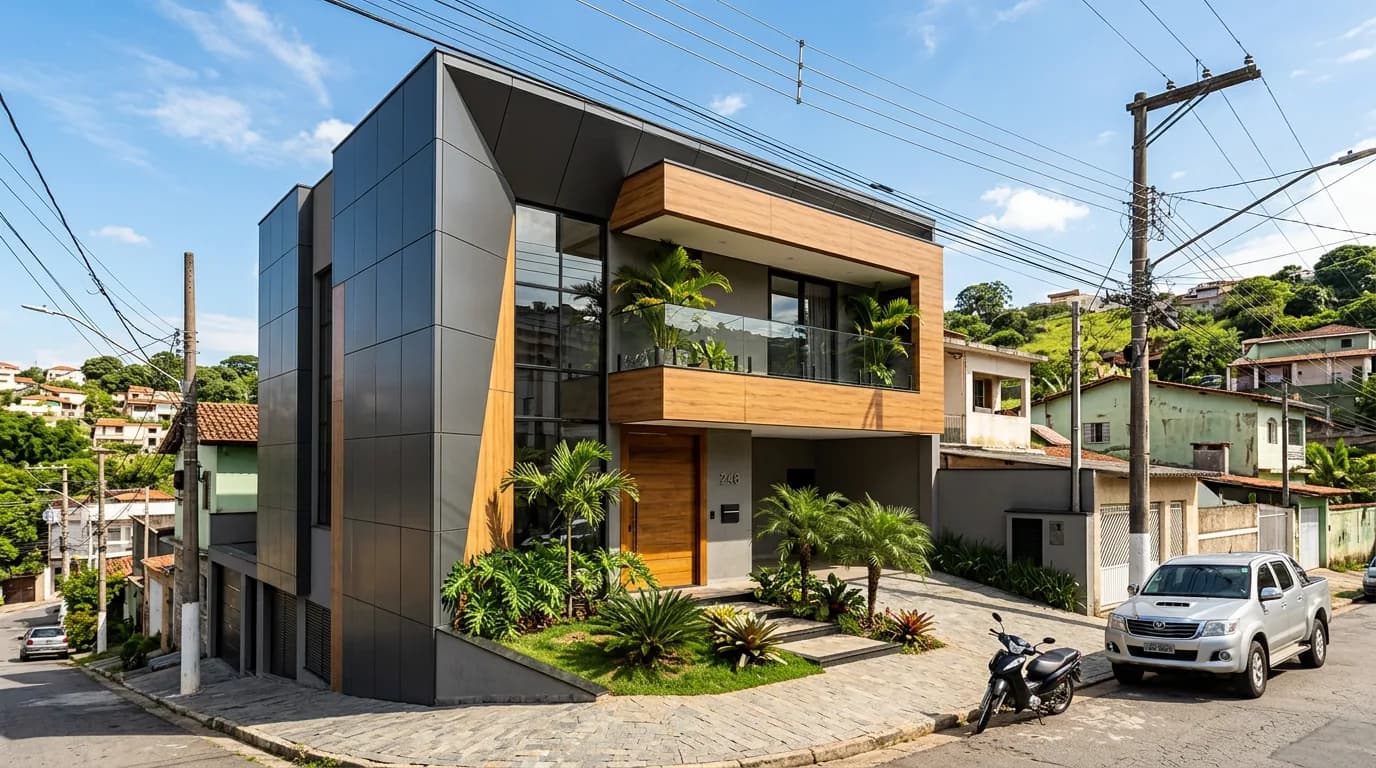 Fachada em ACM em Santa Isabel
